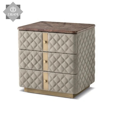 Nordic light luxury marble bedside cabinet 3 drawers storage cabinet hotel bedroom storage bedside table