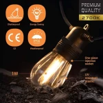 Northland 30M 32 Bulbs Shatterproof S14 Outdoor LED String Lights Patio Hanging Lights Decorative LED fairy light for Garden