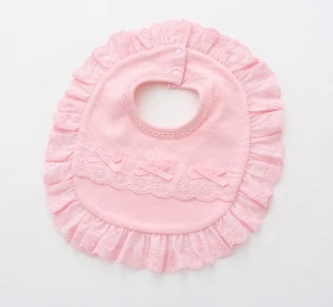 ODM/OEM baby items baby bibs  100% cotton girl lace bib washable Soft, comfortable and breathable fabric , baby saliva towel
