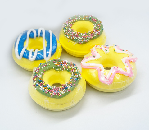 Oem custom organic Rich bubble vegan bubble colorful fizzy doughnut bath bombs for kids