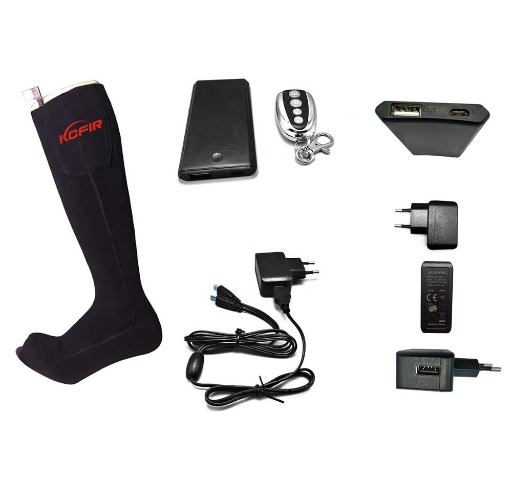 OEM custom unisex winter outdoor sports warm socks remote control heated socks