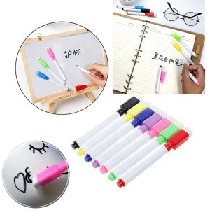 Office supply customized logo whiteboard pen dry erasable color marker pens with brush