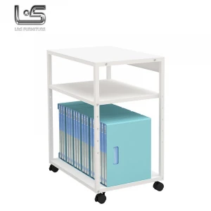 Office Used 2 Layer V-type Steel Library Book Trolley