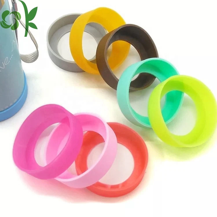 OKSILICONE Customized Logo Silicone Cup Sleeve Glass Bottle Silicone Protective Cover Heat Resistant Hot Water Cup Sleeve