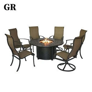 Outdoor Garden Furniture Outdoor Gas Fire Pit Dining Tables Set