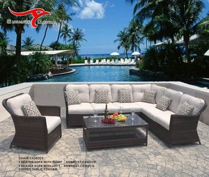 Outdoor Garden Patio Balcony Furniture Wicker Rattan Sectional Corner Lounge Sofa