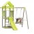 Outdoor Metal Playground Swing Set With Plastic Slide and wooden