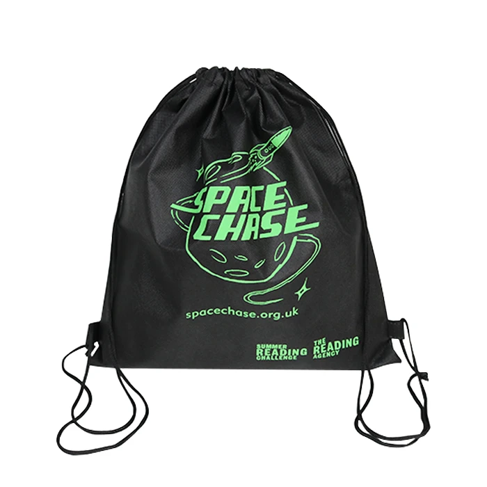 Outdoor sport eco non woven drawstring backpack bag shopping bag