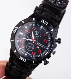 Outdoor Survival Bracelet with Thermometer