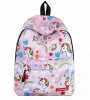 Outdoor travel backpack unicorn printing girl boy school bag