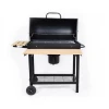 outdoor trolley barbecue grills high capacity powder coated portable large barrel shaped charcoal bbq grill