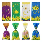 100Pcs-bag Ramadan Gift Bags Plastic Candy Cookie Bag Ramadan Kareem Party Supplies Islamic Muslim Decoration Eid  Gift