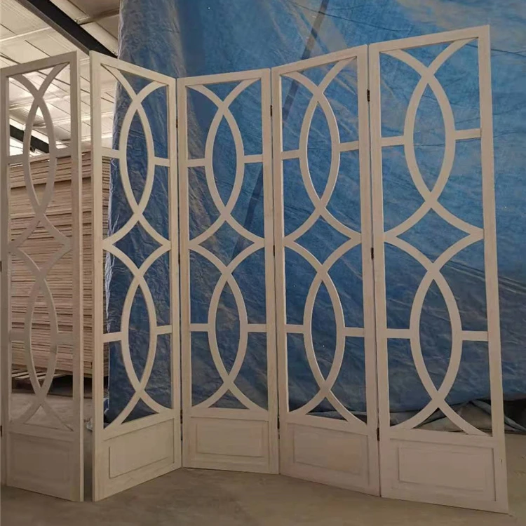 Perforated folding movable screen made of Antique Wood     folding screen partition
