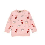 Pink long sleeve round collar allover fox animals baby clothes cute hedgehog korean style girl winter hoody sweatshirt