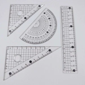Plastic Ruler Product Students Maths Geometry Squares Protractor Stationery Ruler Set