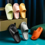 Platform slipper EVA women summer unisex men home indoor house super soft sole bathroom shower room pillow side slippers