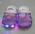 Import Popular clear jelly sandals kids led light clogs from China