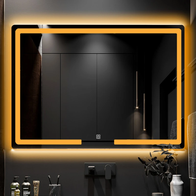 Popular Design Back Lit Rectangular Touch Led Lights Smart Bathroom Mirror