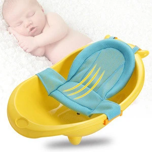 Portable baby shower bath tub mat foldable baby bath support toddler anti-slip soft Bathtub net pillow