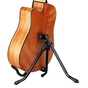 Portable single floor electric acoustic folding guitar stand for musical instruments