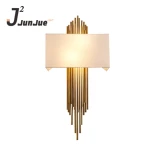 Postmodern Iron Fabric Wall lamp For Foyer Bedroom Corridor deco metal strips art modern Hotel LED Lobby Metal tube Wall Light