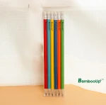 Promotion Custom logo printed wooden Multi-color pencil HB Pencil with Eraser for students
