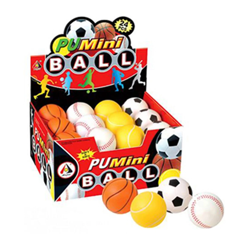 PU mini balls set football basketball baseball 24 pcs/box
