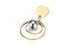 Qings Fashion Stainless Steel  Oval Oversize Handmade Earrings Black Pearl Stud Hoop Earrings Women