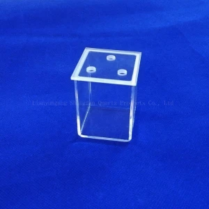 Quartz glass square cylinder Laboratory custom glass cylinder with waste liquid pool quartz container