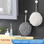 Quick-drying Chenille Hand Ball Hanging Hand Towel Thickened Kitchen Bathroom Absorbent Cleaning Rag Hanging Towel