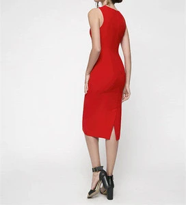 Red bodycon Cocktail Stylish Woman Cutout dress