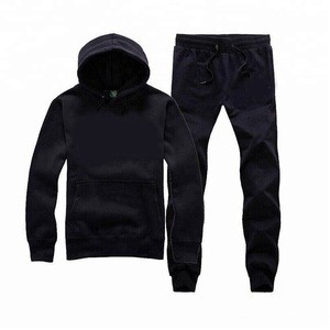 Regular fit solid black color sweatsuit/Tracksuit/Jogging suit