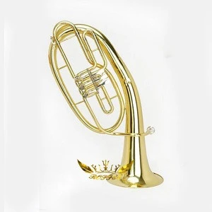 Roffee Musical Brasswind Instrument Gold Lacquer Bb Key Brass Baritone Trumpet