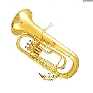 Roffee Musical Brasswind Instrument Gold Lacquer Bb Key Euphonium