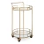 Import Rolling Wheeled Design Mirrored Shelves Round Modern Gold Finish Trolley Bar Cart from China