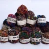 RSYB-001 Recycled Silk Yarn for Handcraft such as Knitting Crochet New Zealand Wool Carded and Colored by Nepalese Women Artisan