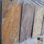 Rusty Split Face Slate Stacked Stone Copper Rust Slate Thin Stone Veneer Slate Ledger Panels