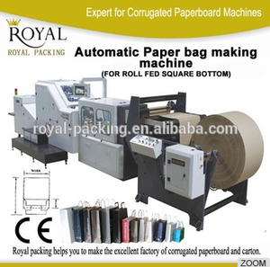 RY-620 Roll Feeding Square Bottom Paper Bag Making Machine For Sale