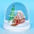 Santa Claus Plastic Snow Globe Custom Christmas Home Decoration Resin Craft Snow Ball With Trees And House