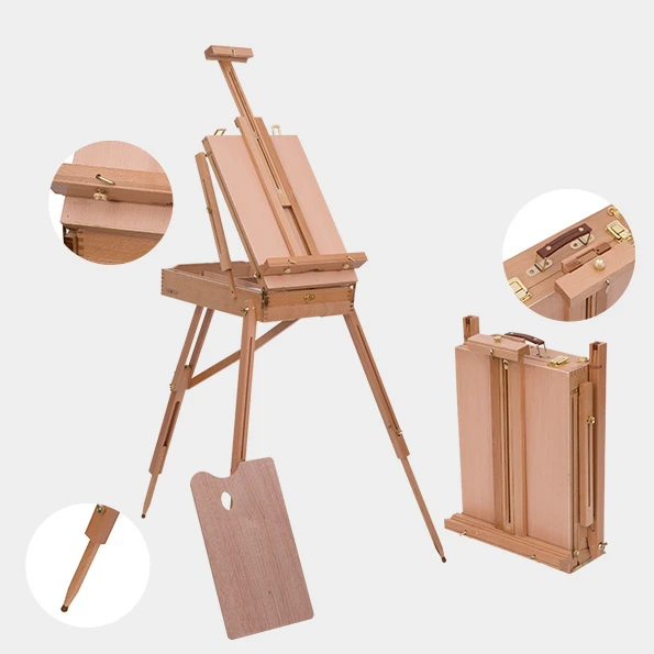 Shuangfeng  Folding Wood French Artists Easel Set Portable Art Painters Tripod Sketch Craft