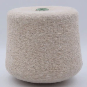 Silver Blended Acrylic Yarn Polyester Filament Blend Chunky Wool Like Yarn Used For Sweater