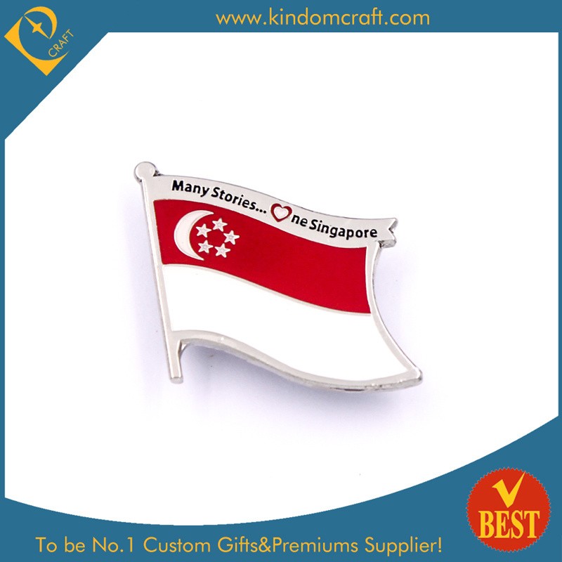 Singapore Flag Pin Badge for Gift in Zinc Alloy