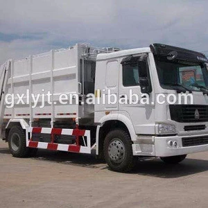 Sinotruk HOWO 4*2 266HP electric garbage truck, used truck garbage compactors, garbage truck height