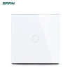 Smart home crystal glass panel screen UK 1 gang 1way electrical wall light touch switch