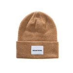 Snowboard Unisex Label Wholesale Custom Plain Cuff Skull Ribbed Knit Beanie Cap With Custom Tags