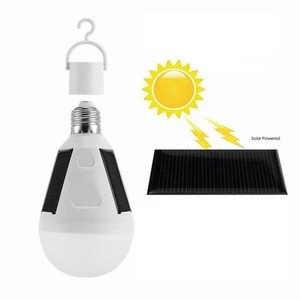 Solar Rechargeable Emergency Light and Flashlight Hanging 7w 12w Led Lamp Garden Bulb