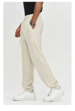 Solid color warm blank fleece loose casual custom logo autumn and winter sports pants