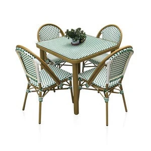 (SP-OC429) Modern outdoor Cafe table chair garden sets Aluminum Restaurant rattan furniture