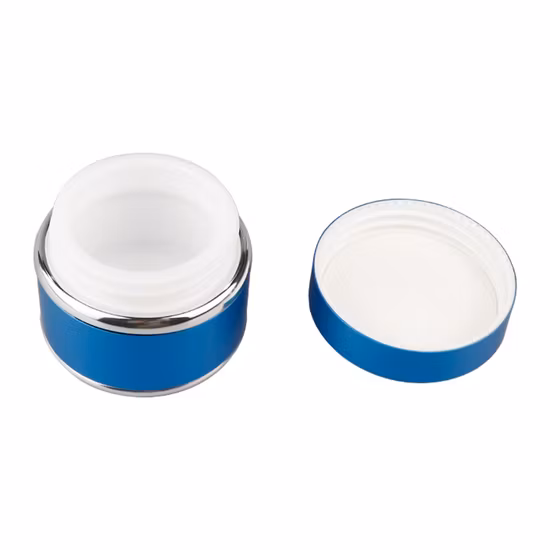 China Factory Blue Silver Aluminum-Plastic Cosmetic Jar