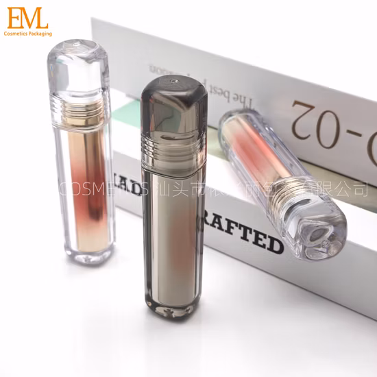 Square Shape Lipgloss Empty Tube Double Bottle Liquid Lipgloss Packaging Transparent as Lipgloss Empty Case